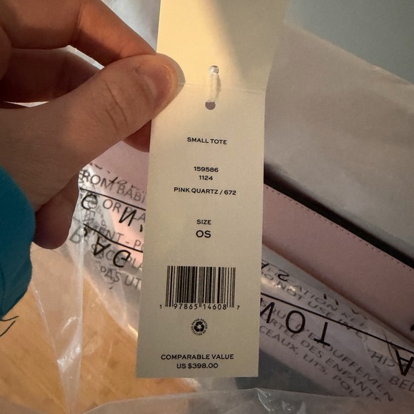 NWT Tory Burch Emerson Saffiano Leather Small Tote in Pink Quartz - Picture 3 of 16